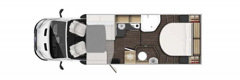 roller team zefiro 696 fixed island bed